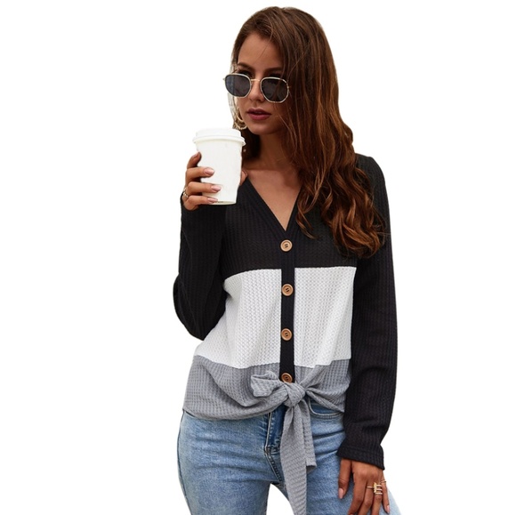 🌺YELLOW Tie Front Knit Cardigan🌺 - Picture 2 of 7